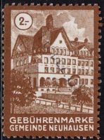 2 Fr. Fiskalmarke der Gemeinde NEUHAUSEN - hellbraun