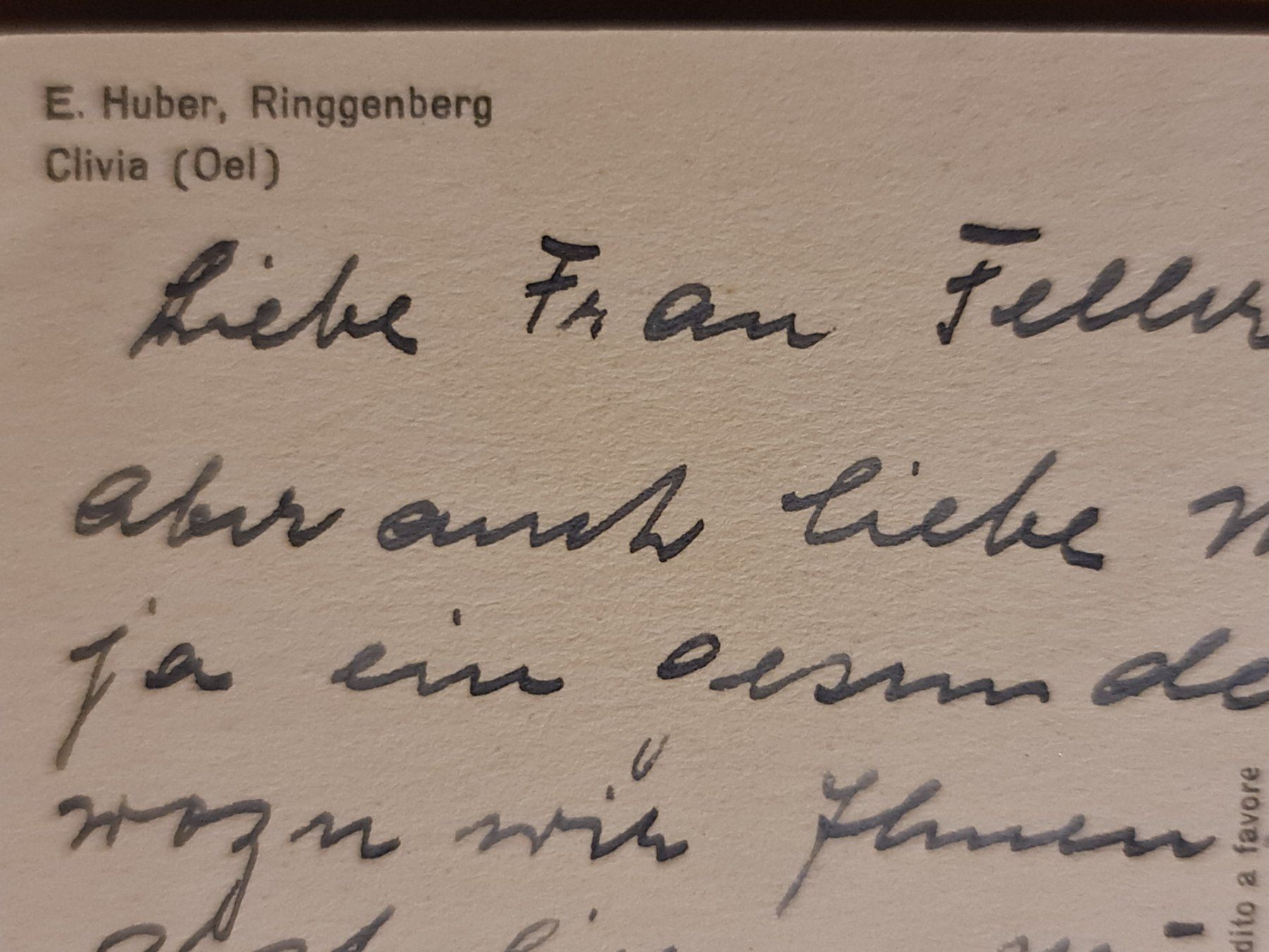 Cartoline postali: Ansichtskarte Blumen "Clivia (Öl)" E. Huber – Usato da Dintikon venduto da Vexi 1