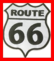 Route 66 Aufnäher Badge Aufbügler WEISS USA Harley Davidson