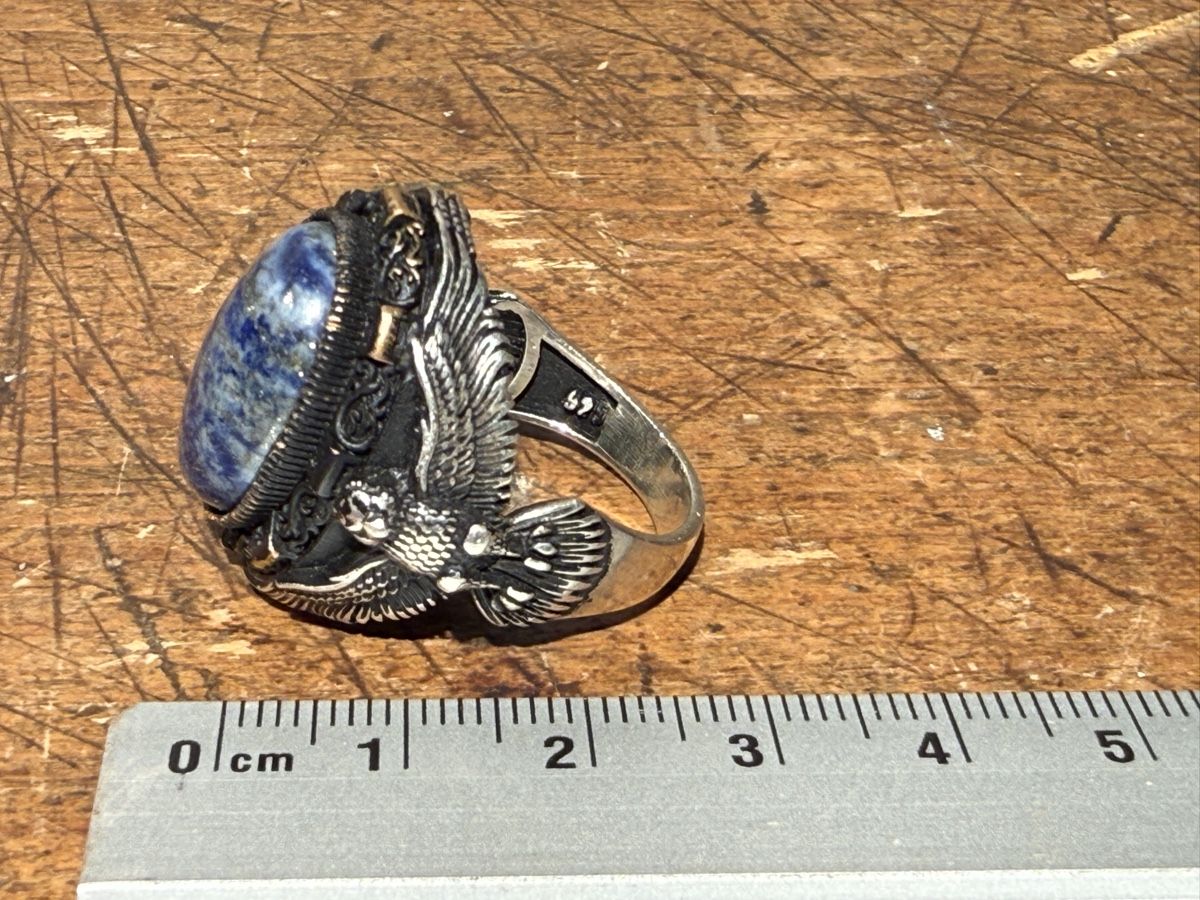 Anelli: Majestätischer Silberring mit Lapis Lazuli Grösse 62 – Nuovo (secondo la descrizione) da schaffhausen venduto da VintAntik_1980 3