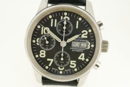 ZENO Chronograph Automatik Box Papiere 41 mm Tag Datum Stahl