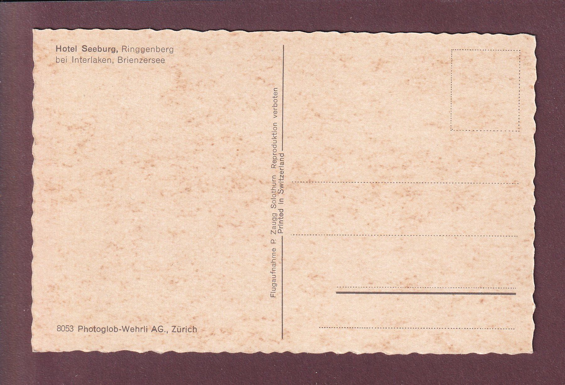 Cartoline postali: RINGGENBERG - Hotel Seeburg – Usato da Pully venduto da nicecards 1