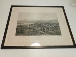 Graphik alte Thalweil Lithografie Druck v Rüdisühli