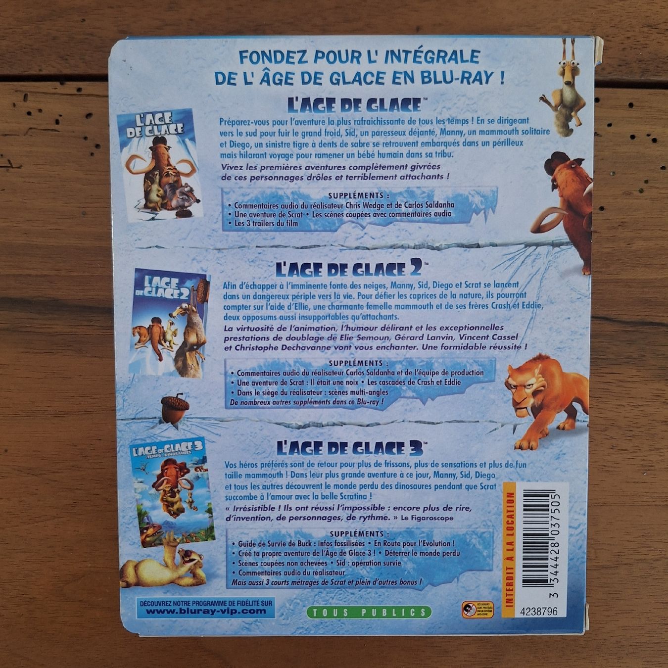 Tutti i DVDs: L'Age de Glace 1,2,3 - Bluray – Usato da Porrentruy venduto da Ikoss 1
