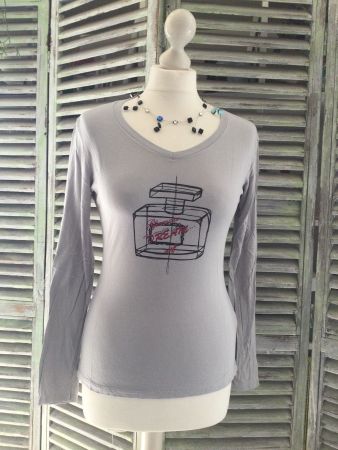 Sweat gris motif PARFUM Glamour, taille M