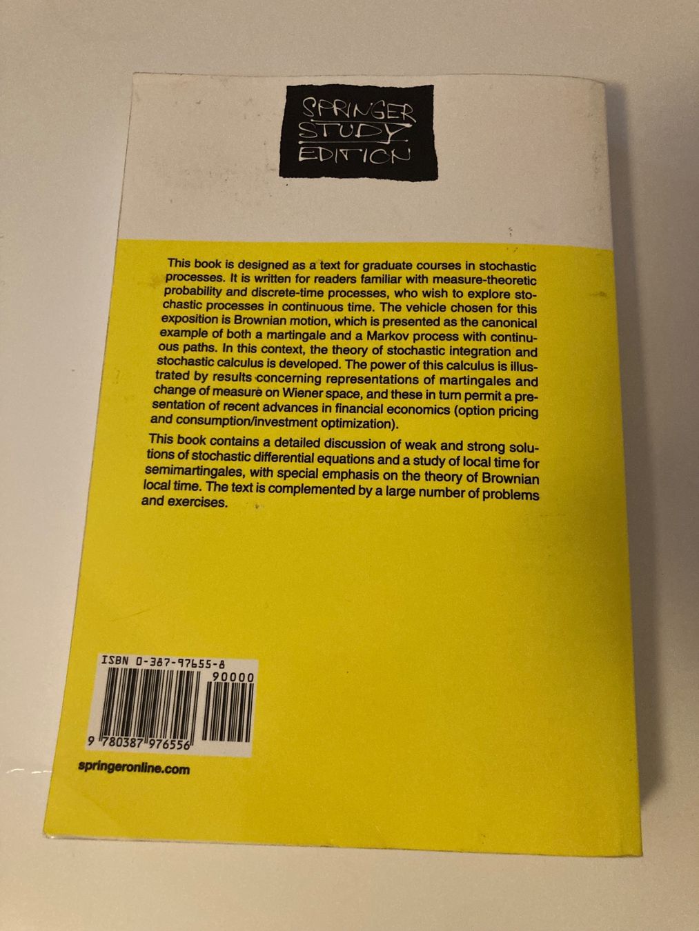 Bücher: Brownian Motion and Stochastic Calculus, 2. Ed. – Gebraucht aus Zürich von aur_ydw6 1