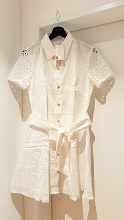 Sommer Mini Kleid Weiss Grösse L NEU mit Gürtel