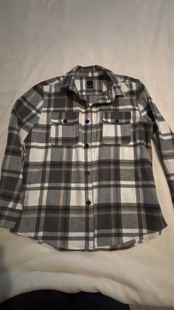 H&M Flanellhemd kariert grau weiss Grösse L guter Zustand