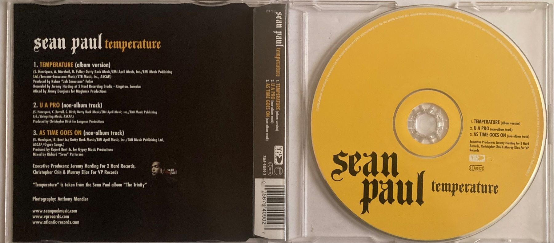 CD: SEAN PAUL - TEMPERATURE – Usato da Poliez-Pittet venduto da Newtown-Records 1
