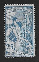 1900: UPU Nr.79A mit Abart Quetschfalt 1.18 ohne Gummi