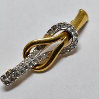 A&S Attwood & Sawyer Vintage Brosche Liebesknoten vergoldet