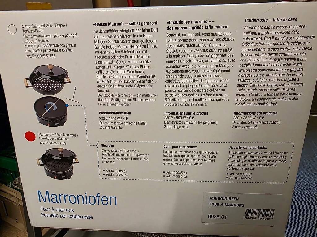 Backöfen: NEU-Marroniofen – Neu und originalverpackt aus Schattdorf von mir_zq2c 2