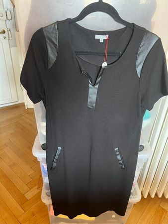 🔥 Robe noire détails similicuir Maddison (Manor) taille 38