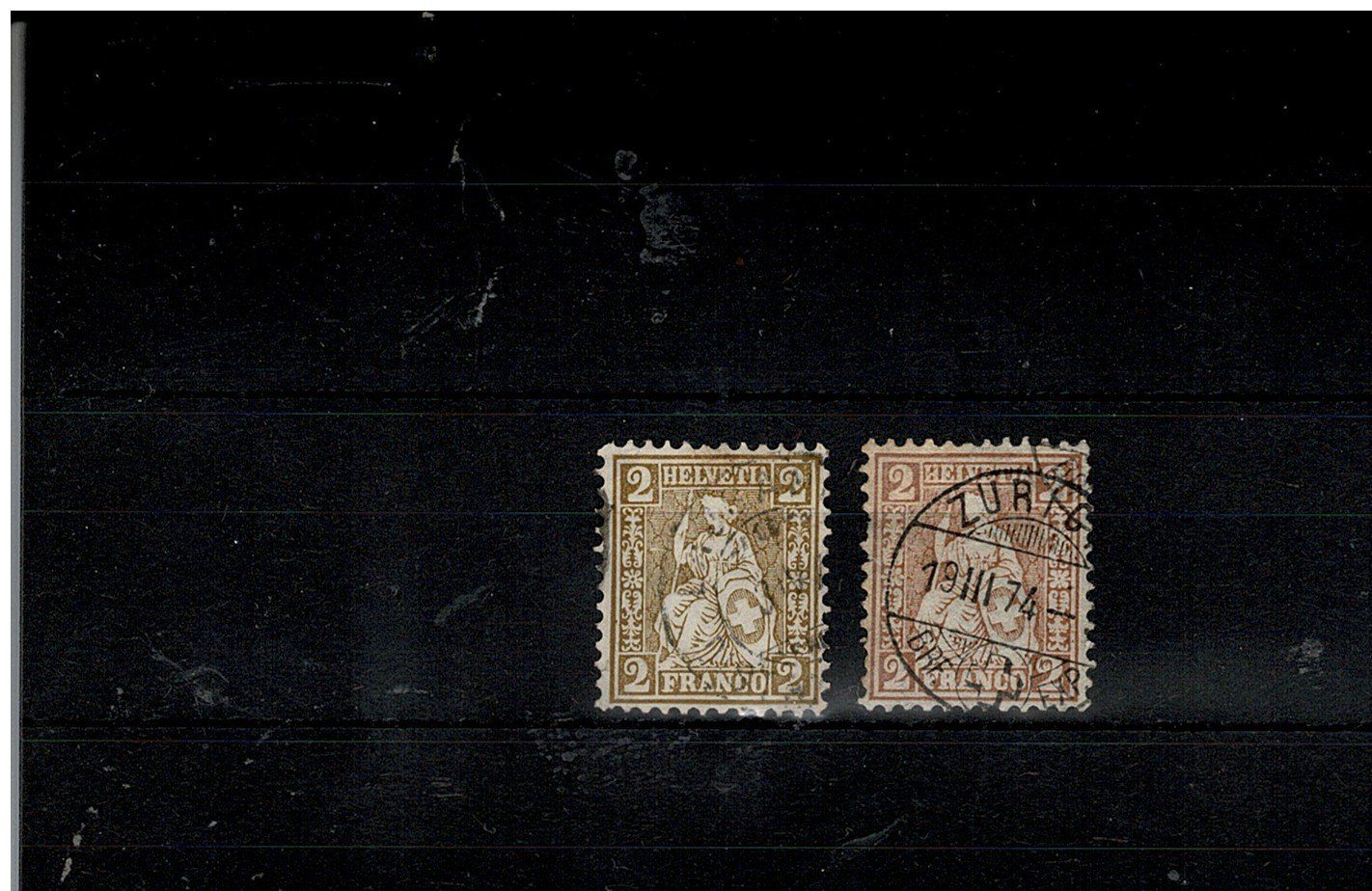 Alle Briefmarken: 37+37a gest. – Gebraucht aus Lausanne von Whorvath