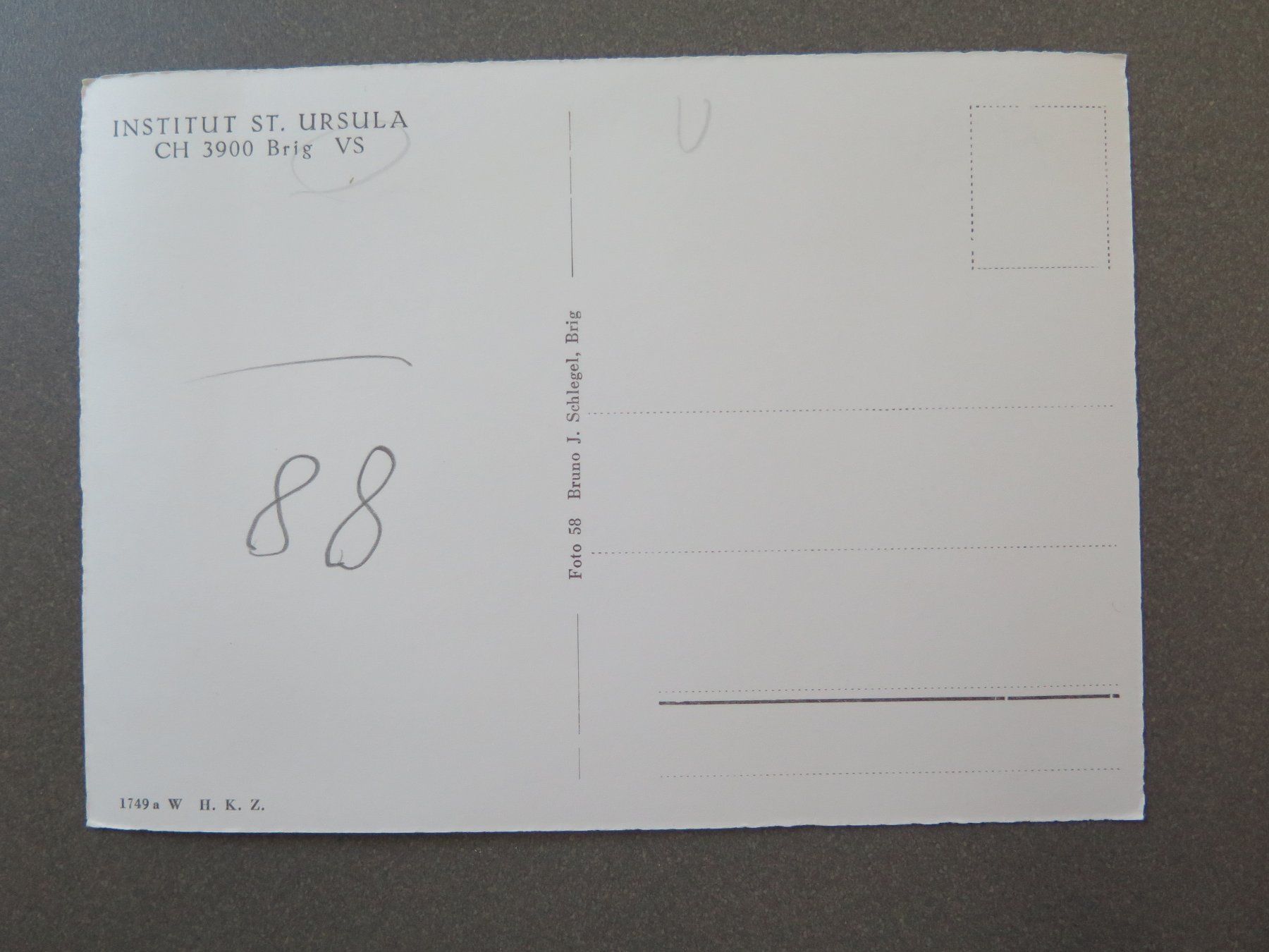 Cartoline postali: BRIG - BRIGUE -  INSTITUT ST. URSULA – Usato da Wittenbach venduto da lipasal 1