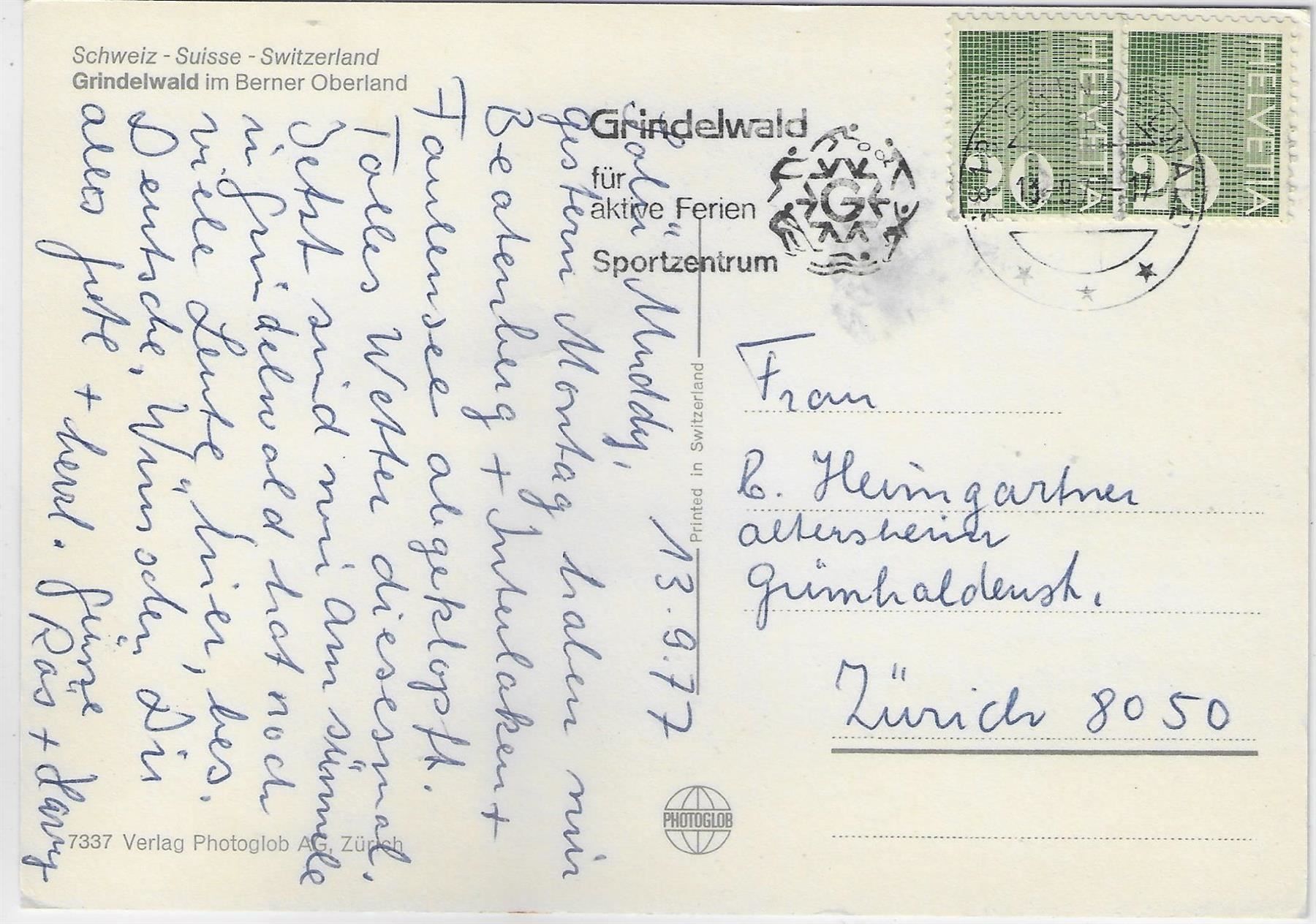 Cartes postales: Grindelwald - Luftseilbahn, Bahn – Antique à Ettingen par Kartenplanet 1