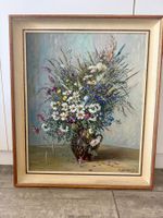 Charmante peinture à l'huile, bouquet de fleurs champêtres