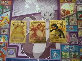 3 mal Pokémon Karten aus Metall