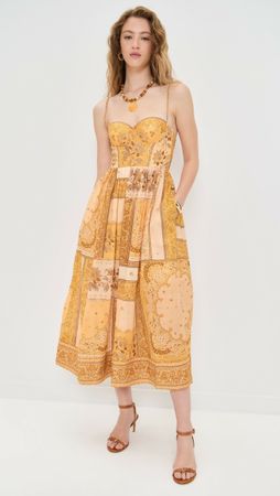 Zimmermann Floral Cotton Midi Dress[Rrp$995]