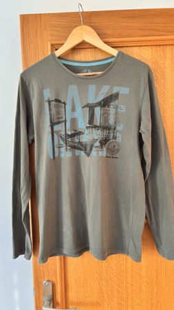 Esprit Langarmshirt olivfarben Motivdruck guter Zustand