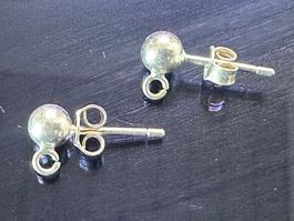 Kugelstecker mit Öse & Ohrmutter Sterling Silber