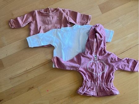 Babyjacken 3 Teile Grösse 56 Rosa/Weiss