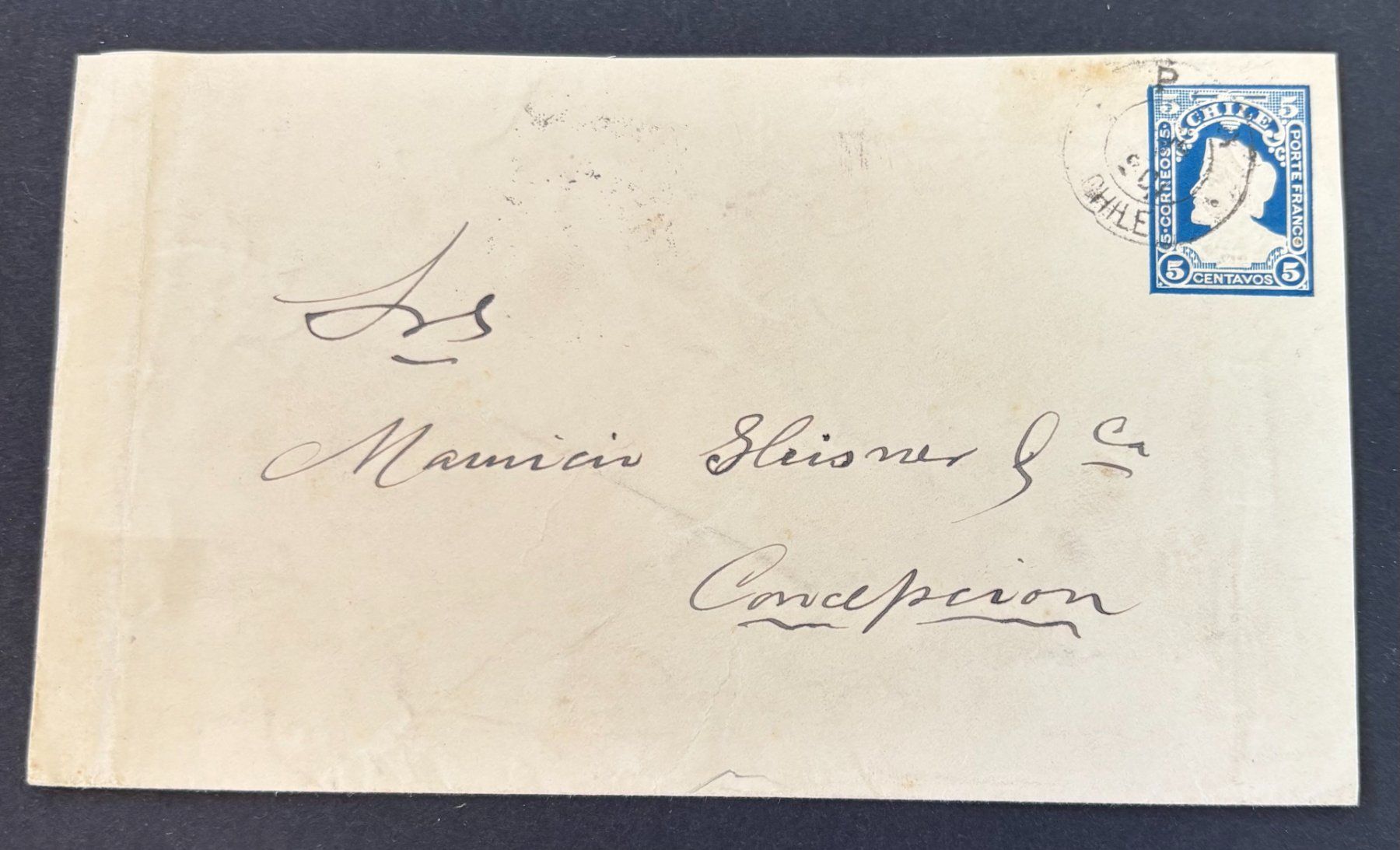 Alle Briefmarken: BRIEFUMSCHLAG CHILE 1886 – Gebraucht aus Ostermundigen von wini63