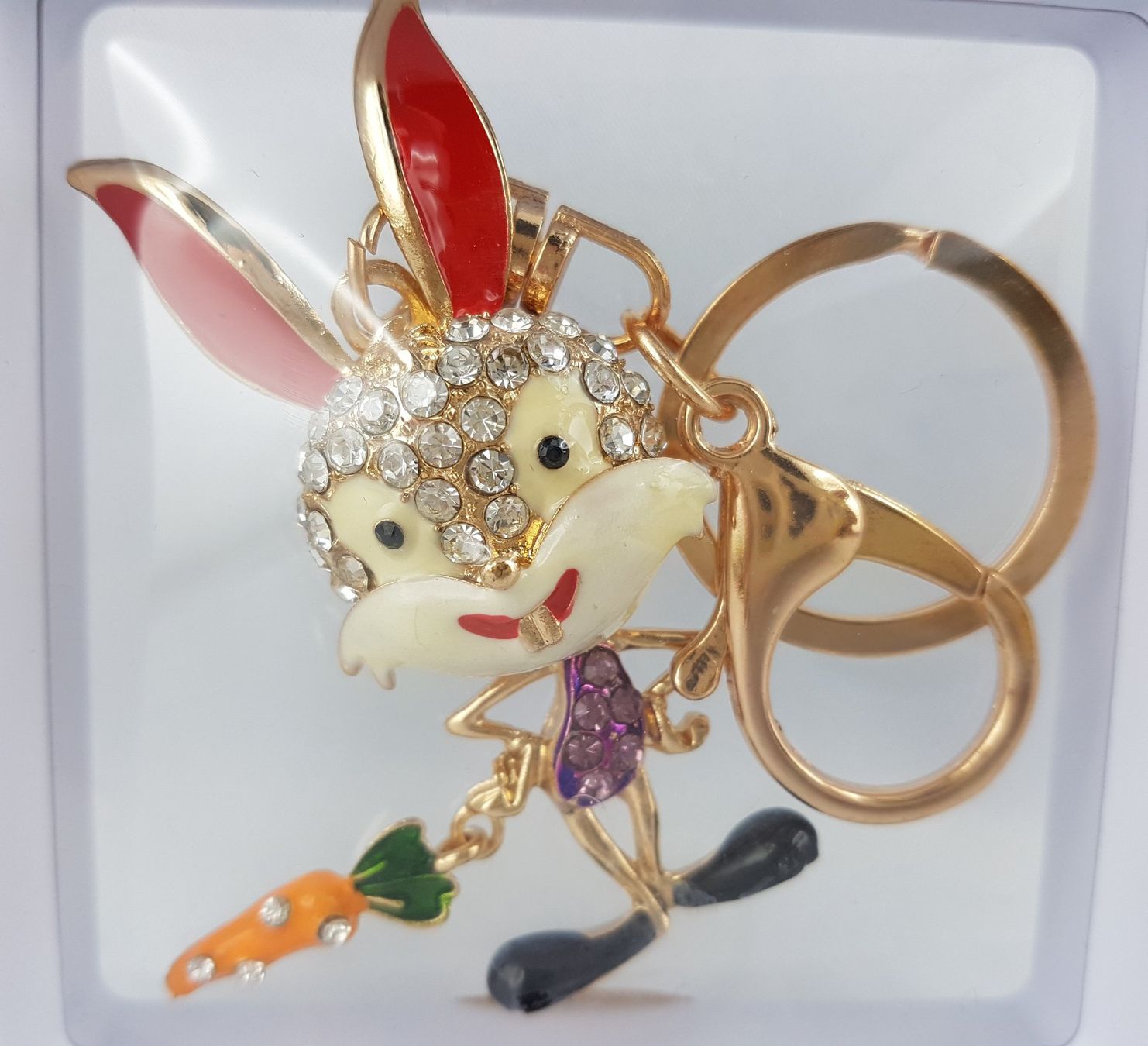 Portachiavi: BUGS BUNNY mit Karotte - Schlüsselanhänger mit Glitzersteine – Nuovo (secondo la descrizione) da Grenchen venduto da Yamahwildstar16 1