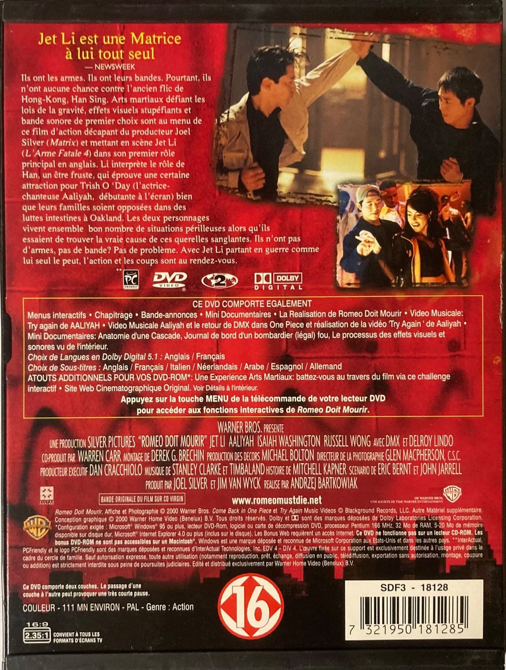 Tutti i DVDs: JET LI / AALIYAH - ROMEO DOIT MOURIR – Usato da Poliez-Pittet venduto da Newtown-Records 1
