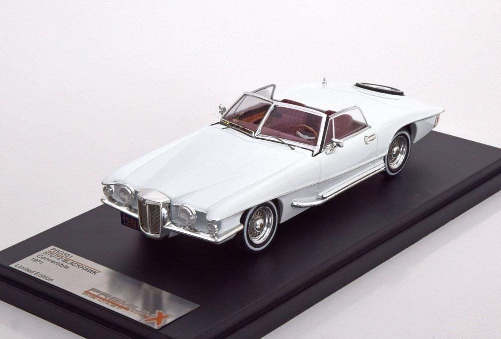 Miniature Premium X 1/43 – Stutz Blackhawk Convertible Blanche 1971