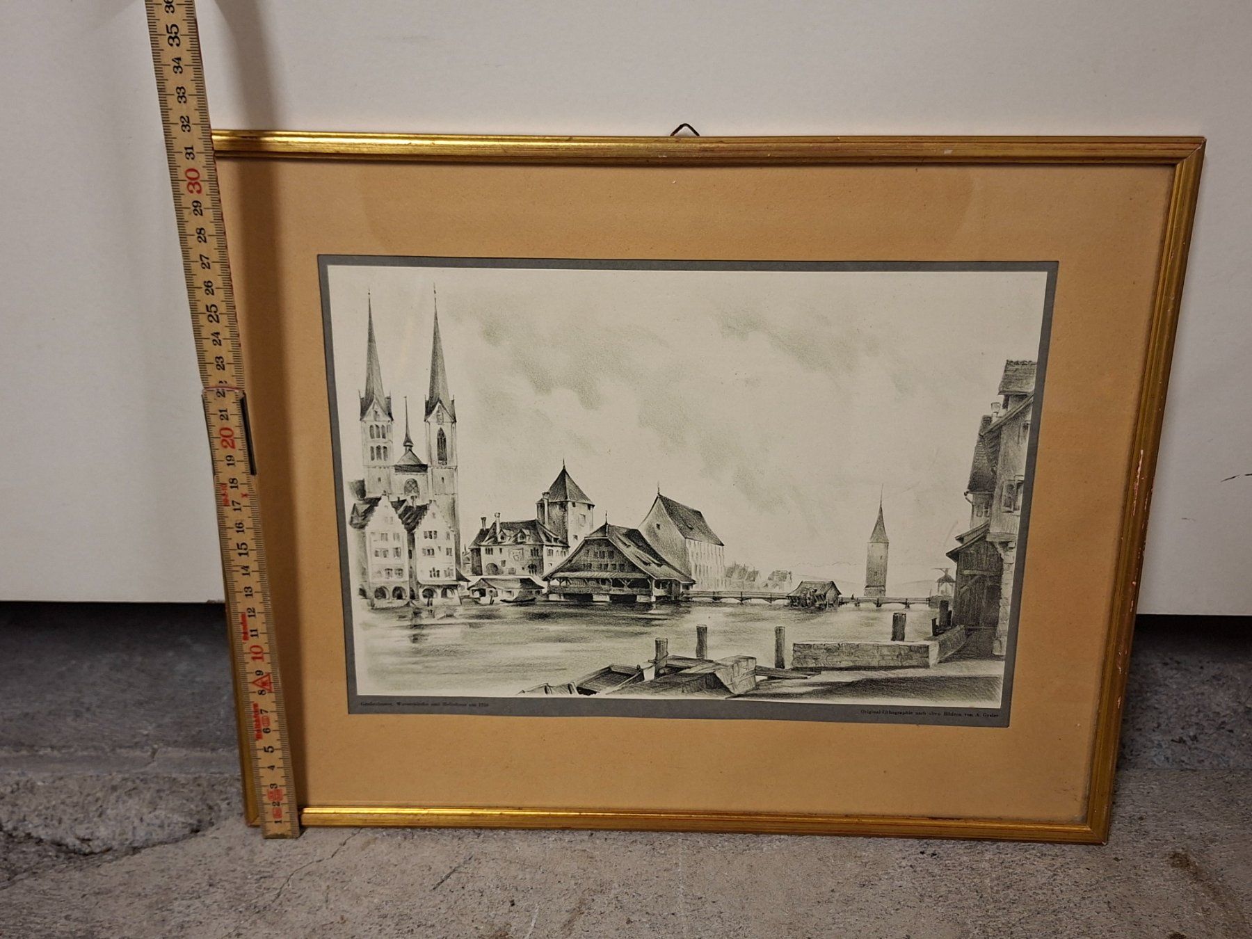 Grafica & Litografie: Original Lithographie A. Gysler -  mit Rahmen! – Usato da Schaffhausen venduto da meteor7 3