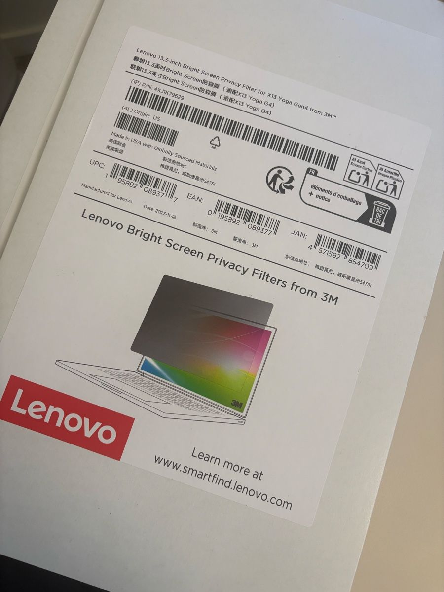 Lenovo Notebook: Privacy screen Lenovo 13,3 – Nuovo e nell'imballaggio originale da Höri venduto da Binary_tech_ch