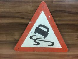 Vintage Blechschild Schleudergefahr Deko für Garage!