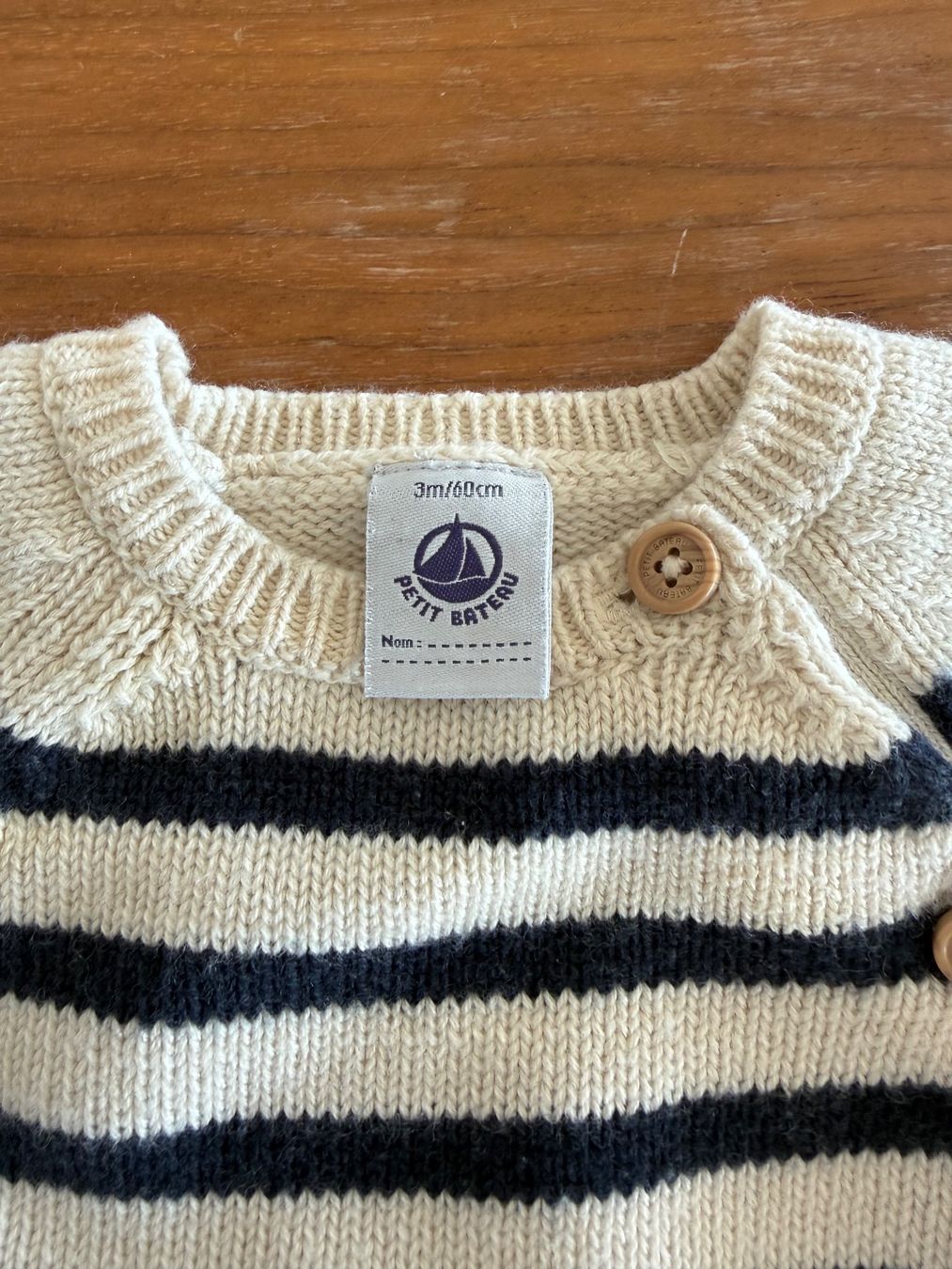 Petit Bateau Strampler: Petit Bateau Strick-Set Pulli & Hose gestreift Gr. 60 – Gebraucht aus Männedorf von evilge4rs 1