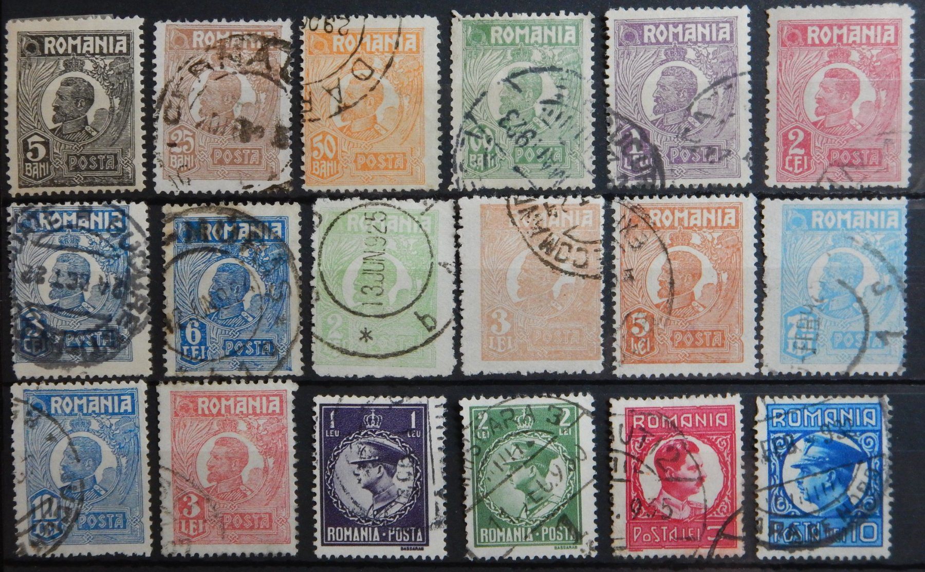 Tutti i francobolli: Rumänien ex. Kat. 252-382 */gest. 1920/30 – Usato da Zürich venduto da Muehlekauf