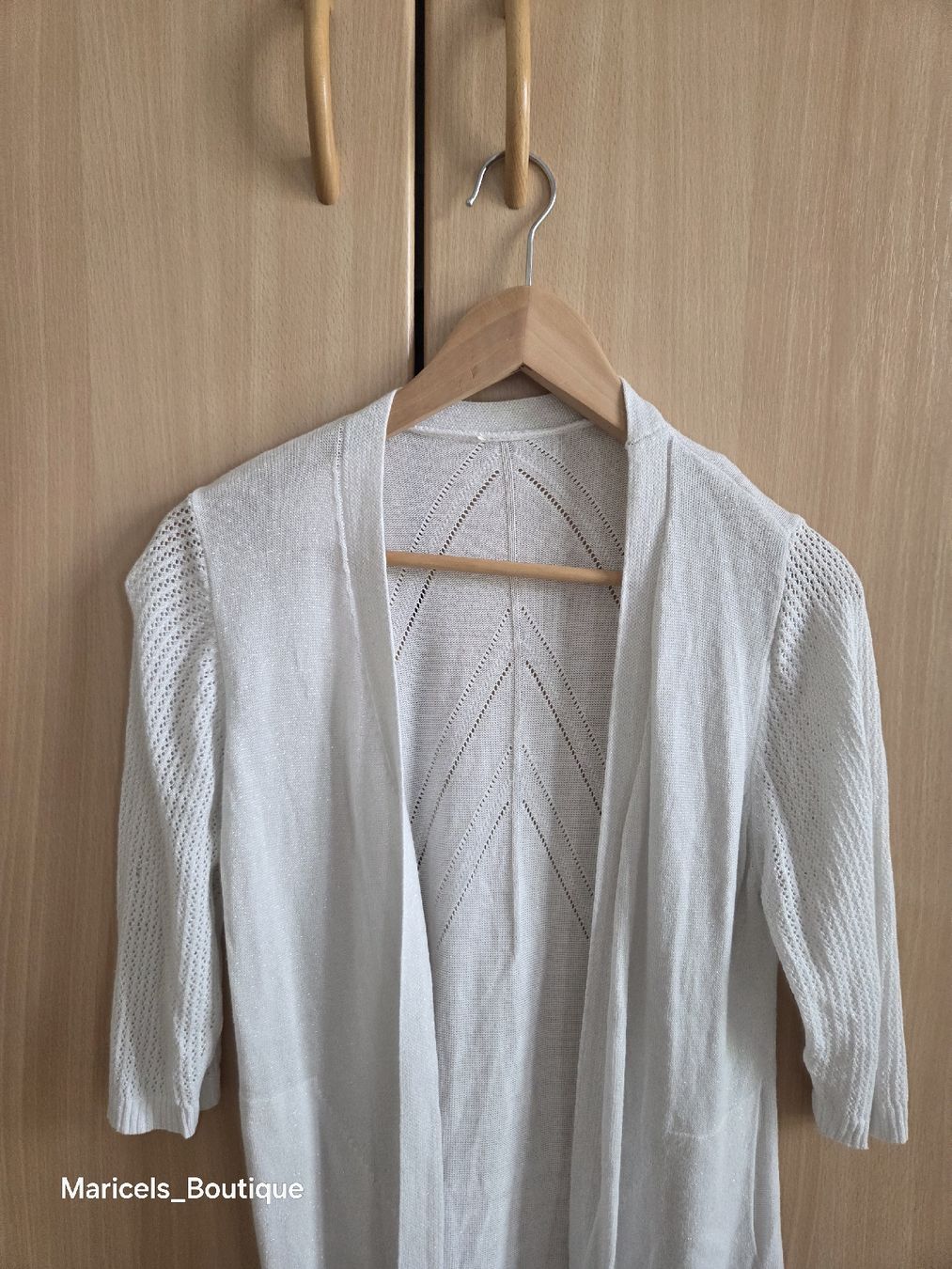 Bolero: Cardigan white short sleeves size S to M with glitter  – Usato da Winterthur venduto da Maricels_Boutique 2