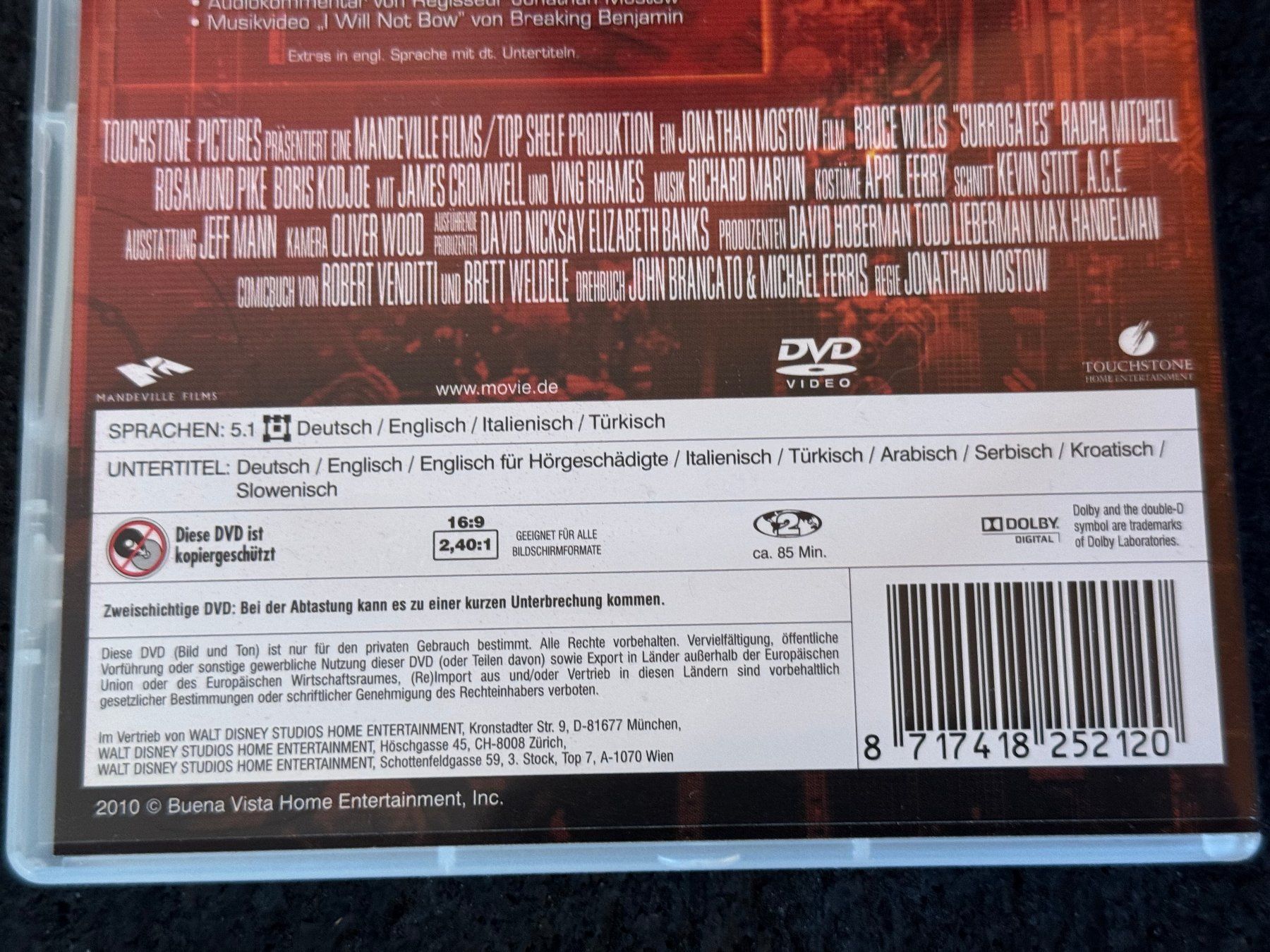 Alle DVDs: Surrogates "Mein zweites ich" DVD DE/EN/IT/TK Bruce Willis – Gebraucht aus Fribourg von tschjoly 3