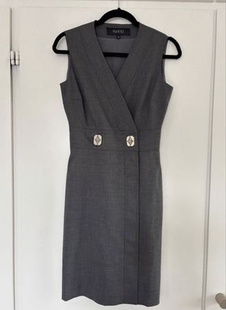 GUCCI Kleid | Wolle & Seide | Hellgrau | IT 38 / ca. 34