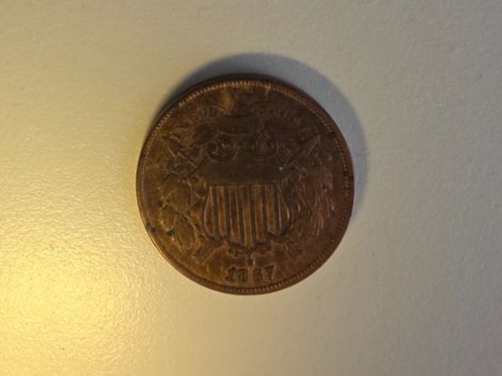 Tutti le monete: USA 2 Cent, 1867, Plain Edge  VF40-VF45 – Usato da Walchwil venduto da Evans67 3