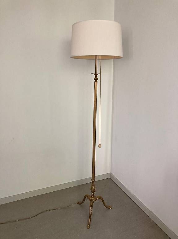 Lampade: Stehlampe Messing mit Stoffschirm – Usato da Bern venduto da davenzin 4