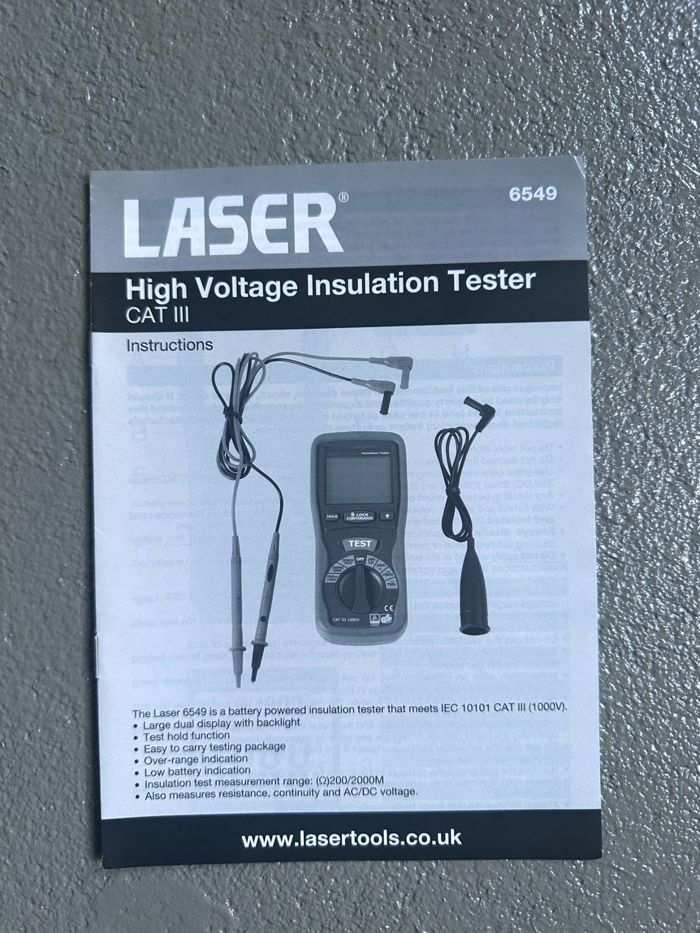 Misurare: Hochspannungs-Isolationstester CAT III 5549 – Nuovo e nell'imballaggio originale da Mörel venduto da swiss.swift.supply 1