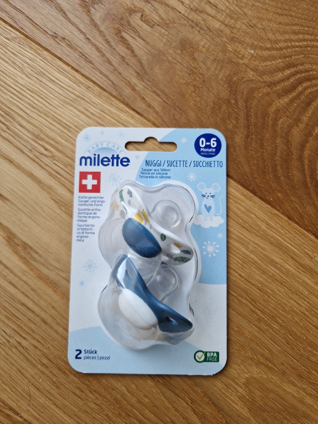 Milette Succhiotti & catenelle porta ciuccio: Milette Nuggi 2er Pack – Nuovo e nell'imballaggio originale da Eschenbach SG venduto da SanFranciscoCalifornia