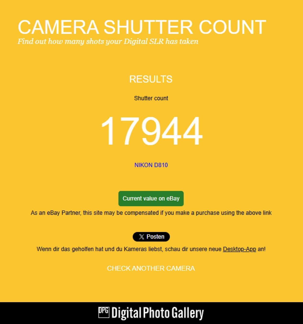 Nikon Appareil photo: Nikon D810 - Shutter Count: 17'944 – D'occasion à Fällanden par Frank14