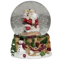 Mechanische Spieluhr Schneekugel mit Nikolaus 14,5cm m Musik