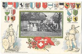 Militärkarte Feldküche Prägekarte Wappen Helvetia etc