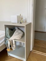 Nachtkästchen mit 2 Fächern weiss schmal Nachttisch Beistell