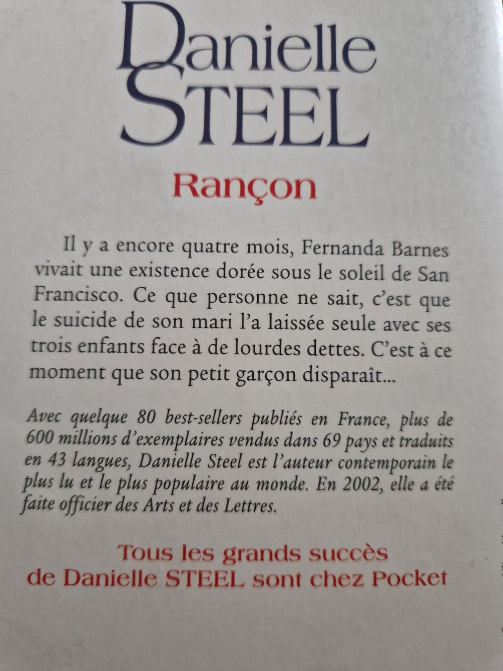 Libri: Rançon - Danielle Steel   (5) – Nuovo (secondo la descrizione) da Villars-sur-Glâne venduto da Agnie80 2