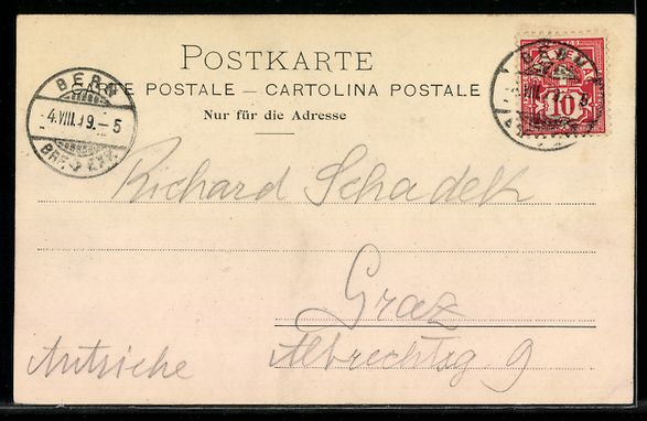 Cartoline postali: Bern, Erlachdenkmal mit historischen Geb – Usato da Berlin venduto da bartko-reher 1