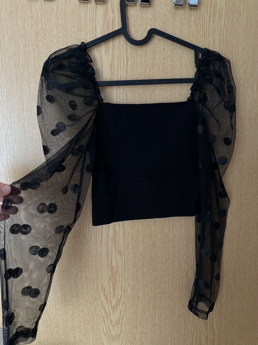 Zara T-shirt: Shirt Zara S Pois black – Usato da Gordola venduto da EleSecondHand-TCG 4
