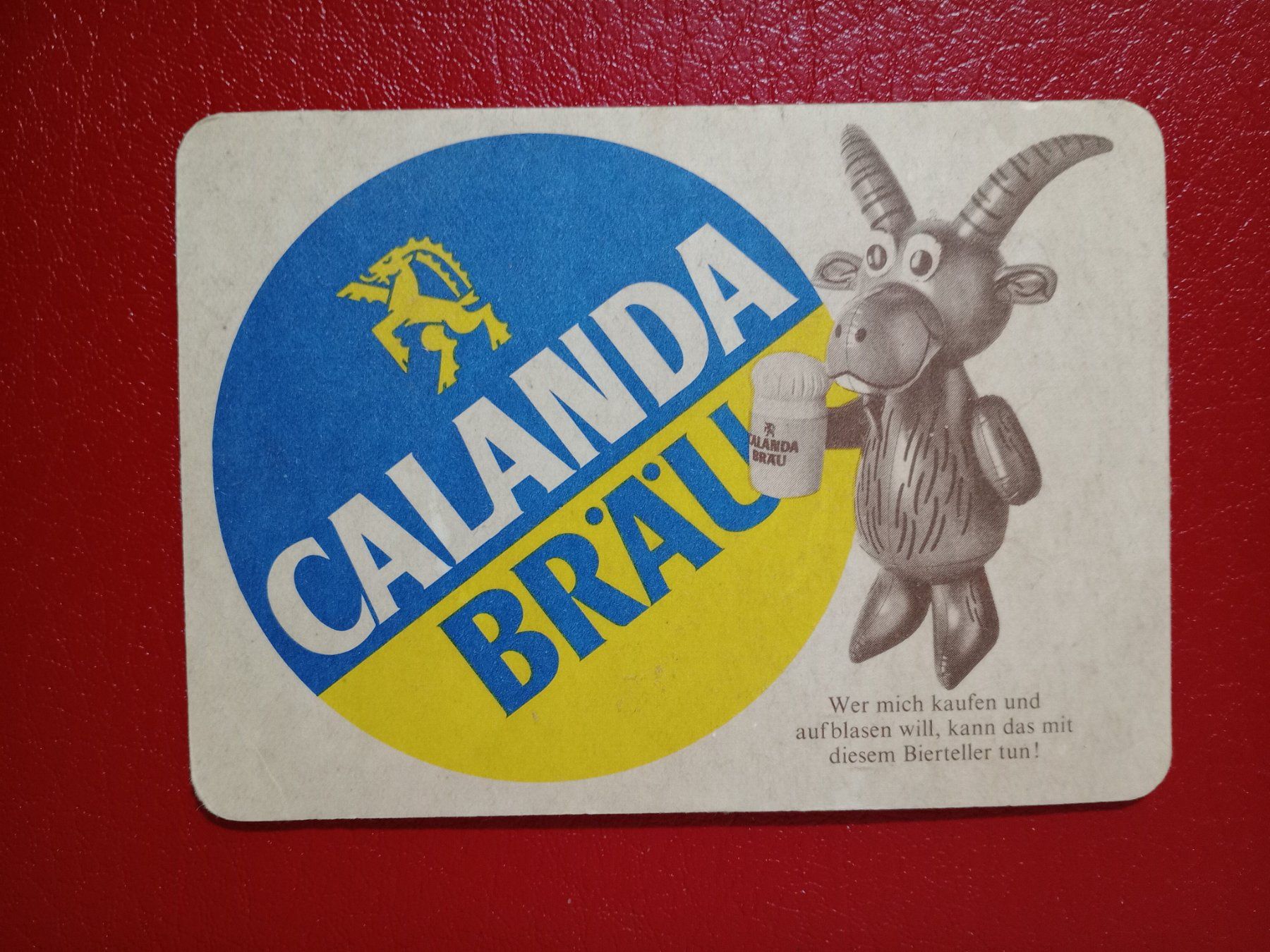Calanda Sottobicchieri: Bierdeckel Calanda Bräu Steinbock Ansichtskarten Format alt – Usato da Küttigen venduto da Melisch1000